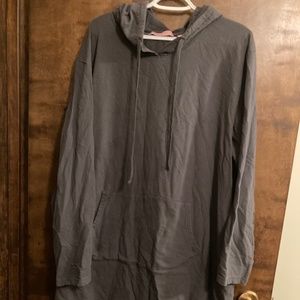 Casual Gray Hoodie Sweater Dress